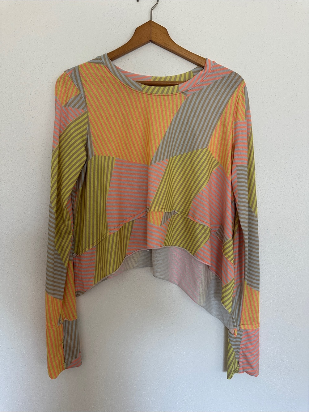 FP Movement Free People Tempo Long Sleeve Tee Stripe Geometric Size L